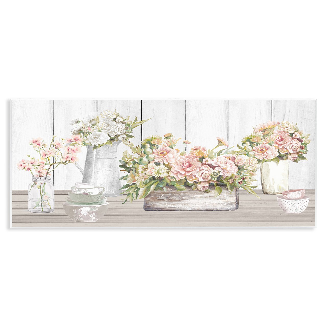 Stupell Industries Farm Table Bouquet Still Life Wall Plaque Art